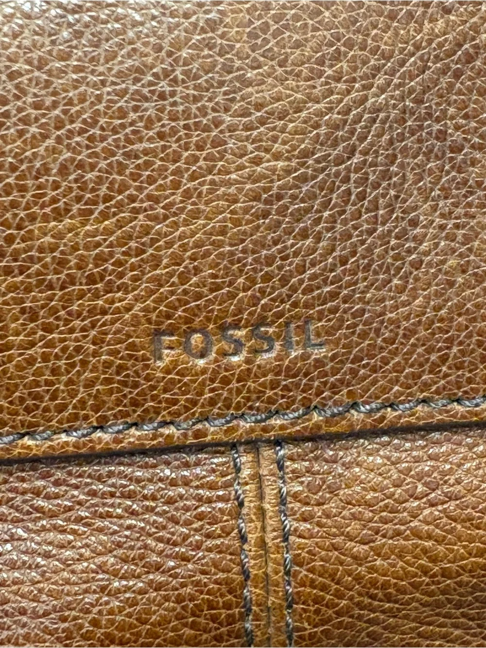 Fossil Tan Leather Backpack with Front Pocket